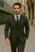 Wool Suit - Italian Made Business Suit by Statement Men's 3 Piece 100% Wool Modern Fit Suit - V-Neck Double Breasted Vest