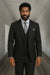 Wool Suit - Italian Made Business Suit by Statement Men's 3 Piece 100% Wool Modern Fit Suit - Sharp Plaid Pattern