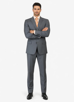 Cheap Priced Men'S Dress Suit For Sale Mid Gray 100% Pure Feel Rayon Viscose (SUPER 120) Available In 2 Or 3 Buttons Style Regular Classic Cut, All Colors