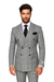 Suits With Baggy Pleated Pants - Wide Leg Pants 100% Wool - Classic Fit in Black and White Plaid Color by Rossiman