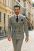 Suits With Baggy Pleated Pants - Wide Leg Pants 100% Wool - Classic Fit in Black and White Plaid Color by Rossiman