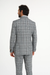 Suits With Baggy Pleated Pants - Wide Leg Pants 100% Wool - Classic Fit in Black and White Plaid Color by Rossiman