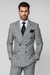 Suits With Baggy Pleated Pants - Wide Leg Pants 100% Wool - Classic Fit in Black and White Plaid Color by Rossiman