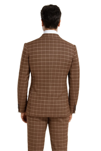 Classic Fit in Brown Plaid Color by Rossiman 