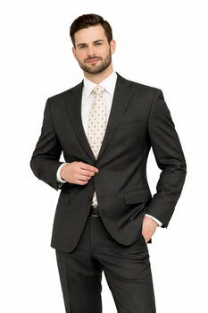 Chocolate Brown Pinstripe Modern Fit Suits 2 Button No Vents 100% Fine Affordable Cheap Priced Men'S Dress Suit For Sale - Image 6