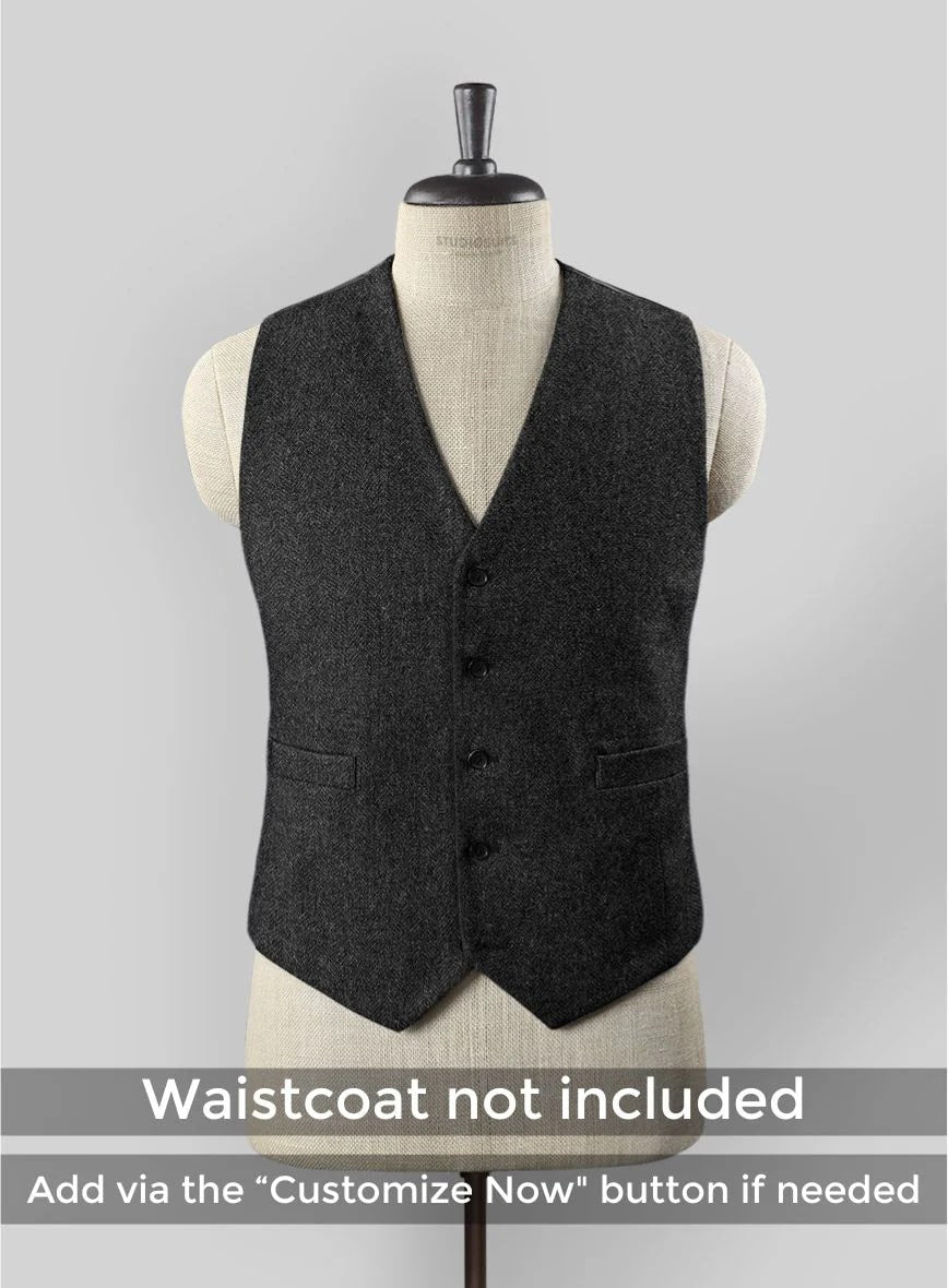 Men's Black Full-length Sleeves Buttoned Closure Peaky Blinders Suit - Peaky Blinders Outfit + Overcoat + Hat (Peaky Blinder Custome) - Image 8