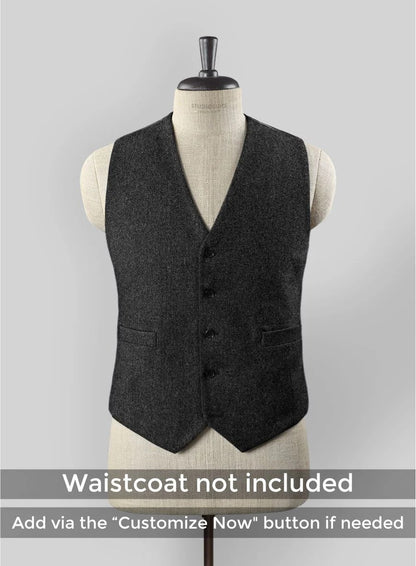 Men's Black Full-length Sleeves Buttoned Closure Peaky Blinders Suit - Peaky Blinders Outfit + Overcoat + Hat (Peaky Blinder Custome) - Image 8