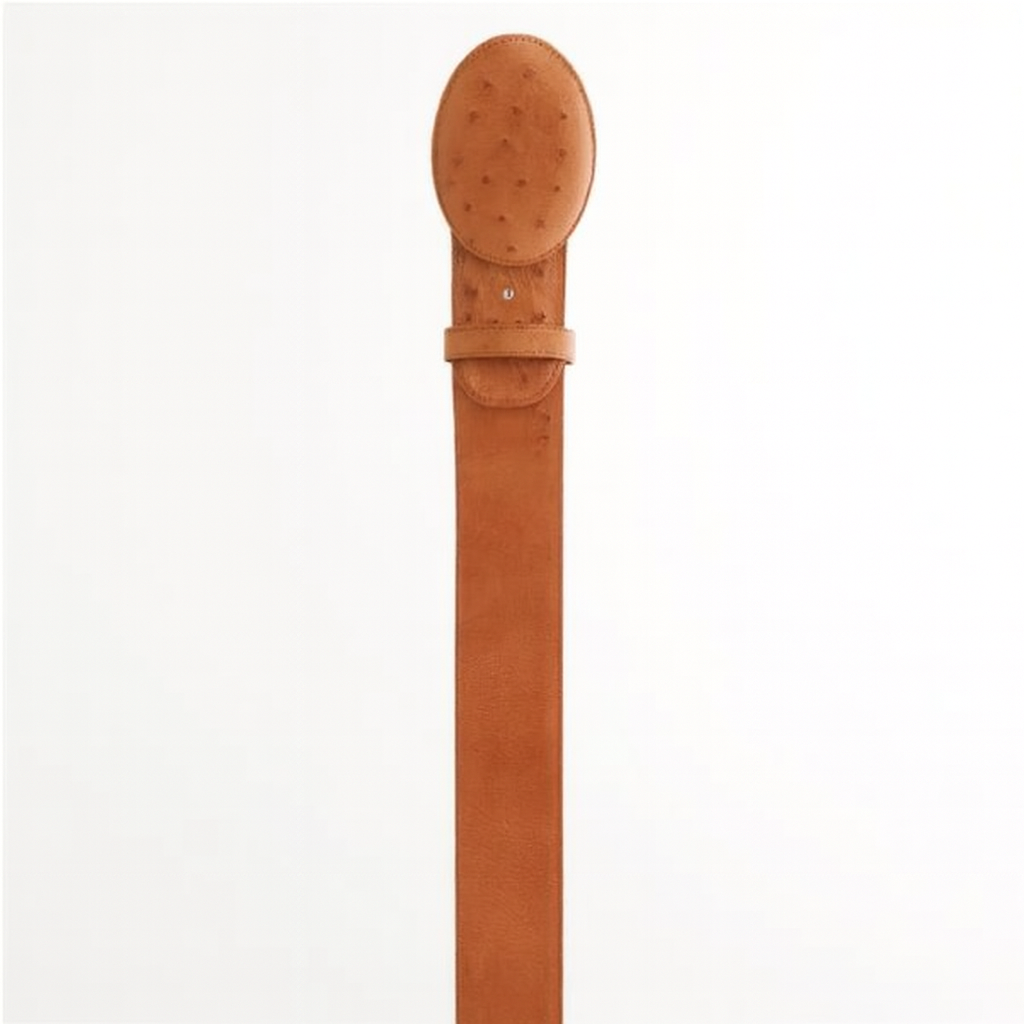 Cinto De Avestruz - Cinto Vaquero Cognac Ostrich Belt - Image 5