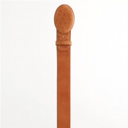 Cinto De Avestruz - Cinto Vaquero Cognac Ostrich Belt - Image 5