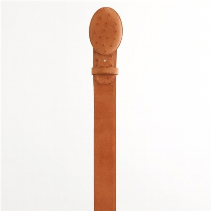 Cinto De Avestruz - Cinto Vaquero Cognac Ostrich Belt - Image 5