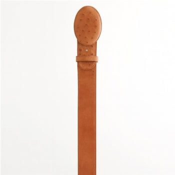 Cinto De Avestruz - Cinto Vaquero Cognac Ostrich Belt - Image 5