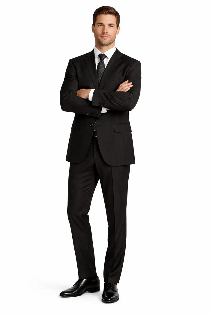 Classic 2PC 2 Button Pinstripe Color Brown Men's Suit - Image 5
