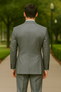 Classic 3PC 2 Button Suit Super 150's 1 Pleat Pants Italian Fabric Gray