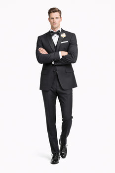 Mens Tiglio Black Tuxedo – Classic Formal Dinner Suit for Wedding, Prom and Black Tie Events
