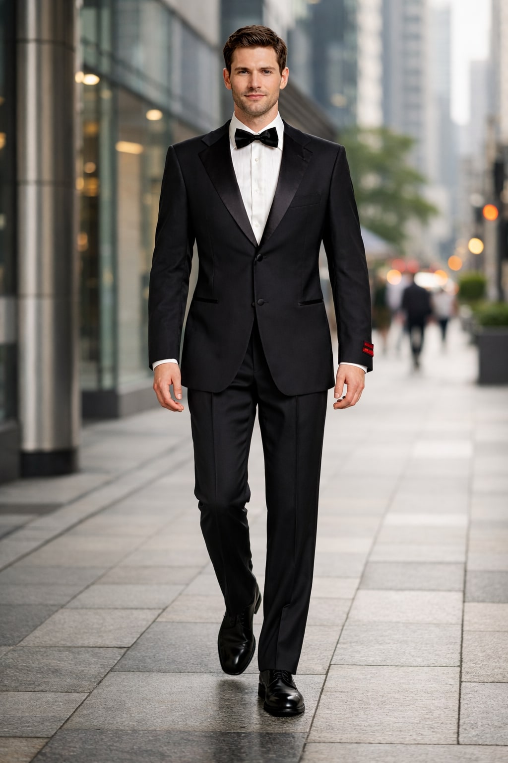 Black 2 Button Wool Tuxedo Without Pleat Flat Front Pants - Image 7