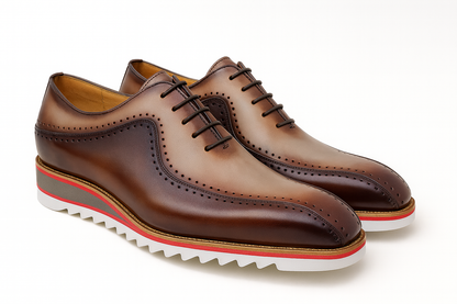 Carrucci Stylish Two-Tone Brogue Oxford