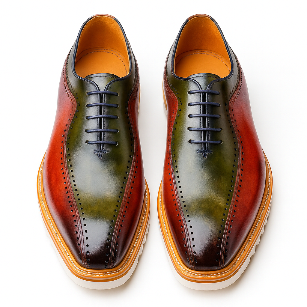 Carrucci Stylish Two-Tone Brogue Oxford
