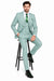 Tiglio Rosso Suit  - Classic Fit Athletic Cut 100% Wool Super 150s Italian Fabric Peak Lapel in Color Mint Green
