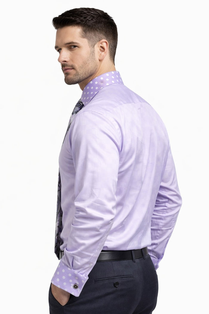 Polka Dot Dress Shirt - Lavender