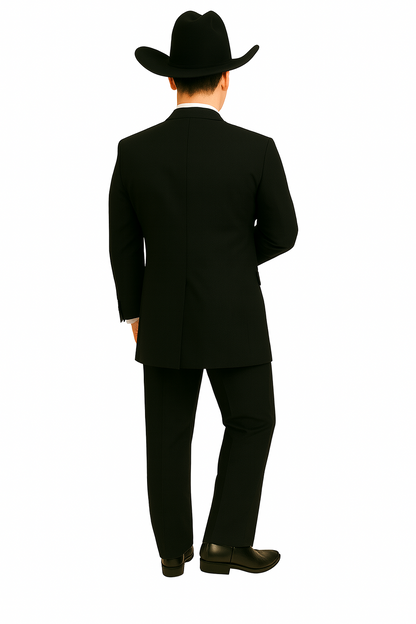 Classic Long Solid Black Fashion Suits - Image 2