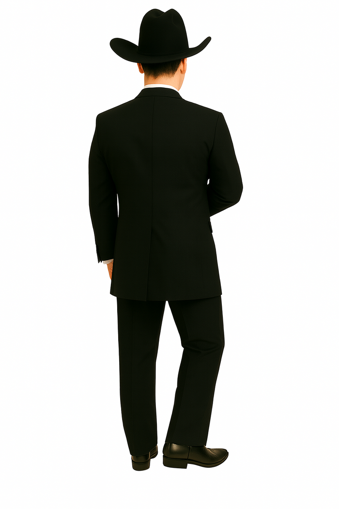 Classic Long Solid Black Fashion Suits - Image 2