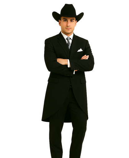 Classic Long Solid Black Fashion Suits - Image 6