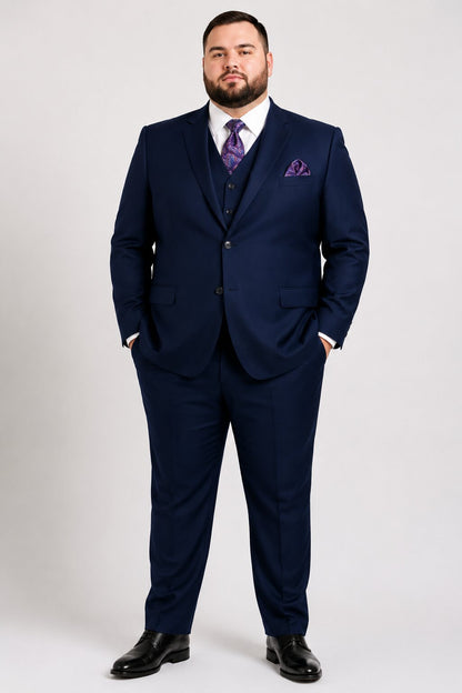 Mens 2 Button  Vested Wool Suit in Eggplant Modern Fit