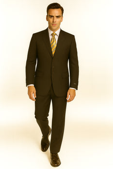 Black Almost Very Dark Gray Wiht Light Gray Pinstripe 100% Worsted Wool Available In 2 Or 3 Buttons Style Regular Classic Cut Cheap Priced Business Suits Clearance Sale - Image 11