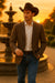 Saco vaquero - Western Sport Coat - Western Blazer- Men's Two Button Business Casual Double Windowpane Sport Coat