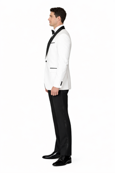 Classic White Tuxedo for Men | 1-Button Shawl Collar Evening Wear - Image 3
