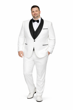 Classic White Tuxedo for Men | 1-Button Shawl Collar Evening Wear - Image 8