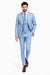 Statement Mens Modern Fit 3 Piece 100% Super 200s Wool Classic Windowpane Suit – Double Breasted Vest
