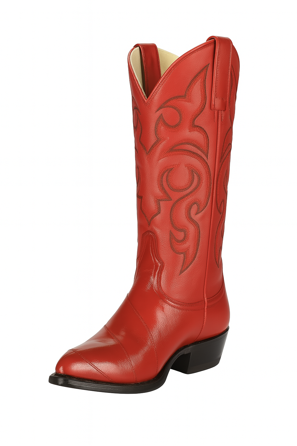 J Toe Cowboy Boots - J Toe Western Boots - Los Altos Boots - Mens Dress Cowboy Boot - Low Priced Mens Red Eel Cowboy Boots J-Toe-  in Red - Image 7