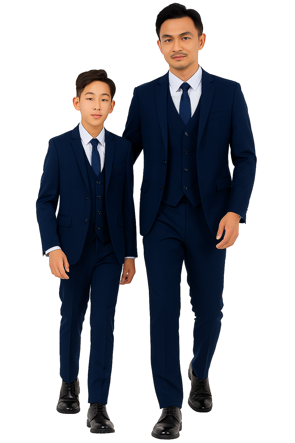 Father and Son Suits -  Cobalt Blue Boys Suit Perry Ellis Vested Boy's Wedding Suit in Cobalt Blue