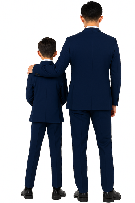 Father and Son Suits -  Cobalt Blue Boys Suit Perry Ellis Vested Boy's Wedding Suit in Cobalt Blue