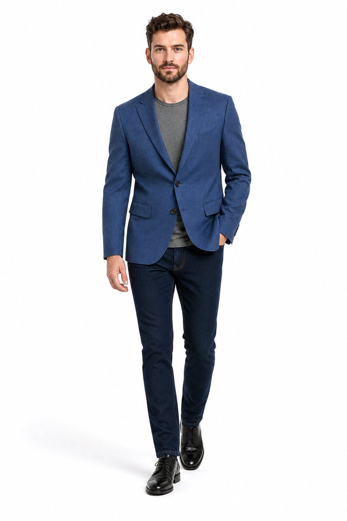 Zacchi Terri 73911 Mens Cobalt Blue Blazer – Slim Fit Stylish Formal & Party Wear Jacket