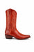 Men's King Exotic Snip Toe Pull Up Leather Boots Handmade Cognac