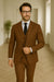 Wool Suit - Italian Made Business Suit by Statement Men's 3 Piece 100% Wool Modern Fit Suit - Micro Checker Pattern
