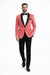 Men’s Coral Pink Tuxedo Jacket with Black Satin Shawl Lapel Velvet Fabric – Modern Slim Fit Formal Blazer
