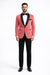 Men’s Coral Pink Tuxedo Jacket with Black Satin Shawl Lapel Velvet Fabric – Modern Slim Fit Formal Blazer