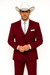 SKU#JA60892 Country Tuxedos For Weddings Mens Traje Vaquero Suit - Burgundy Tuxedo