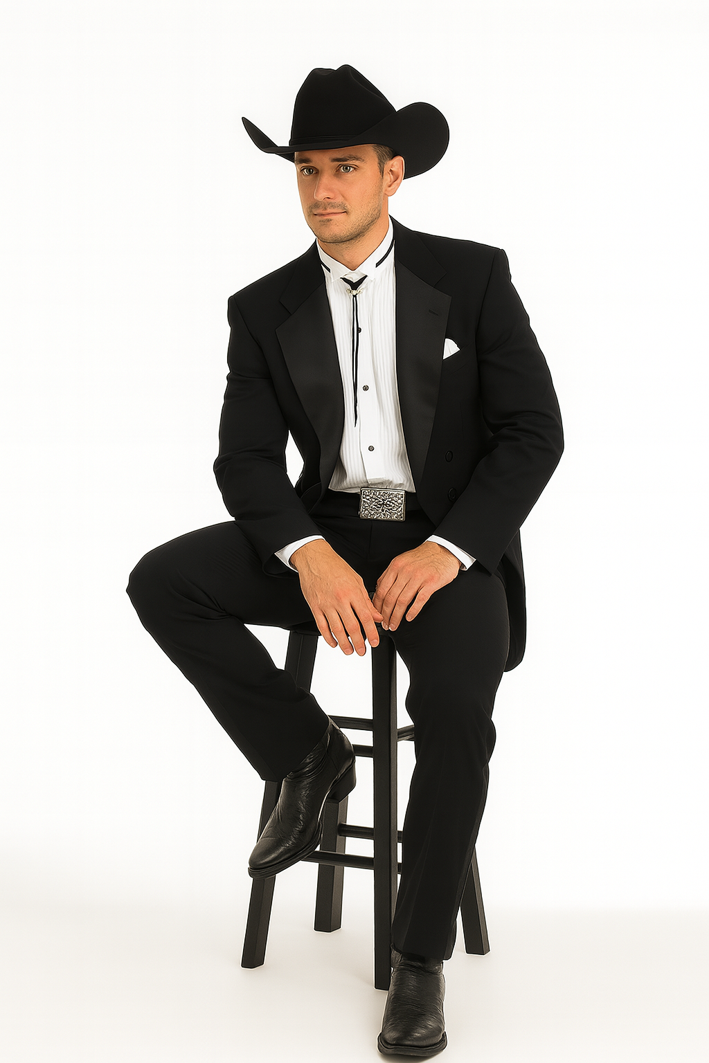 Country Tuxedos For Weddings Mens Black Traje Vaquero Suit & Tuxedo - Image 6