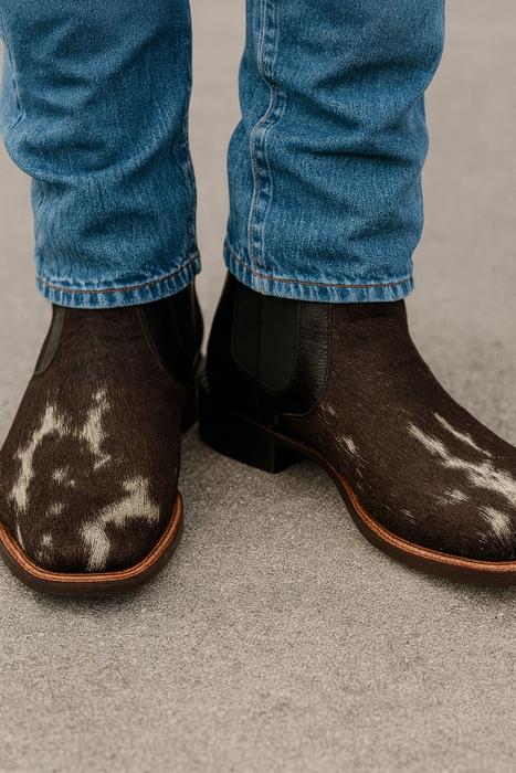 Cowhide Short Cowboy Boots