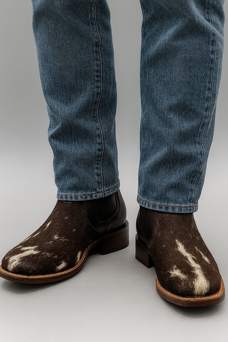 Cowhide Short Cowboy Boots