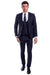 "Skinny Fit Men's Navy Blue Vested Suit - Two Button Style"