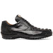 Marco Di Milano Crater Black Caiman Crocodile & Lizard Sneakers