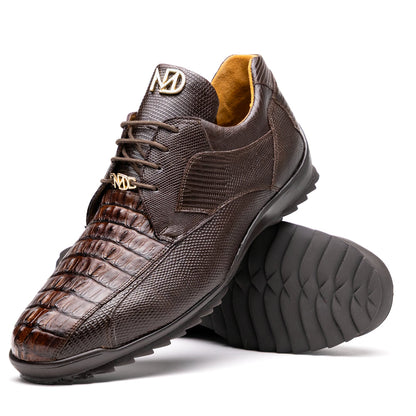 Marco_Di_Milano: Crater Brown Luxury Leather Shoes
