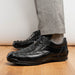 Marco Di Milano Crater Black: Luxury Leather Dress Shoe