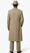 Men’s 1920s Beige Zoot Suit – Long Mafia Gangster Three-Piece Suit in Tan Khaki Color 40 inch Zuit Pachuco Suit