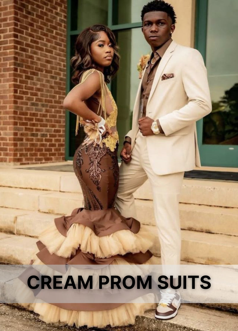 Cream prom suits